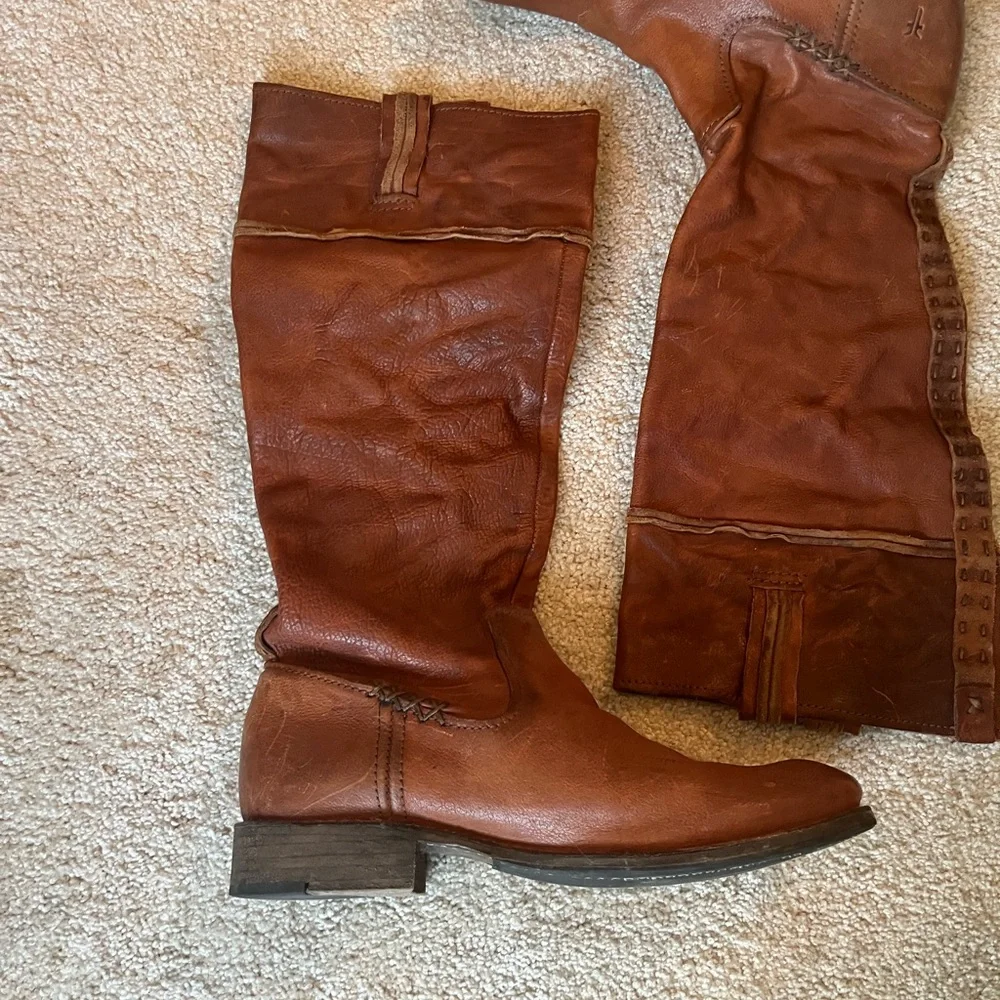 Frye Brown Tall Leather Riding Boots
